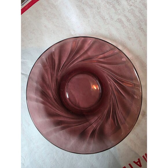 Vintage Arcoroc France Swirl Purple Glass Coffee Cup & Saucer Set Of 6 - Picture 12 of 16